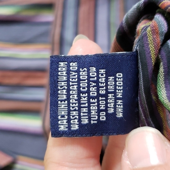 Robert Graham multicolor stripe button down shirt, collared, men's size 2XL - Picture 12 of 12